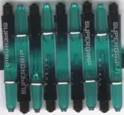 1.75in 2ba Black/Jade HARROWS SUPERGRIP FUSION Dart Shafts & Rings Set of 3