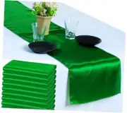 MDS 5 PCS Satin Table Runners 12 x 108 Inch 5 PCS (12 x 108 Inch) Green