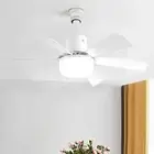 Socket Fan Light with Remote Control Ceiling Fan with Light (52cm Square Blades)