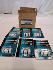 Ultra Hardware Sliding Window Lock- White (LOT OF 6 SETS)