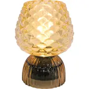 LVD Led Glass Home/Room Bedside Lamp Night Light Tabletop Decor 14.5cm Amber