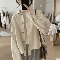 在飛比找蝦皮商城精選優惠-【YW】100%棉 工裝外套女 秋季新款 韓版 寬鬆 顯瘦 