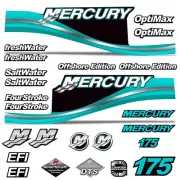 Mercury 175 Four 4 Stroke Decal Kit Outboard Engine Graphic Motor Merc TEAL