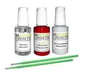 Touch-Up Paint Set Suitable For Peugeot, KJH SCARLET RED + Clear Coat + Primer