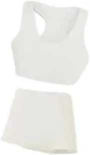 CoudarTitie 1/12 Scale Sports Vest and Shorts Set, Mini Stylish, Lightweight and Soft Clothes for Action Figures, Dolls, Models , White