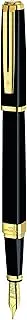 [WATERMAN] Exception Fountain Pen | Slim Black with 23k Gold Clip | Fine Nib with Blue Ink Cartridge | Gift Box