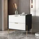 Vintage Bedside Table End Table Nightstand with 2 Drawers Spacious Storage Space