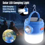 LED Outdoor Camping Tent Light Rechargeable USB Solar Lantern Hiking Flashlight