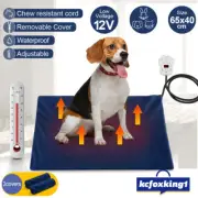 Petscene 65x40cm Dog Cat Pet Heating Pad Electric Heated Mat Blanket Bed - Blue