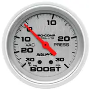 Auto Meter Ultra-Lite Series Boost/Vacuum Gauge 2-5/8" Mechanical 30 psi AU4403