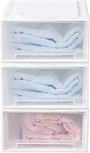 Traderight Group Storage Drawers Set Cabinet Tools Clothes Organiser Box Chest Drawer Plastic Stackable Wardrobe Container Large Capacity 3PK/17L