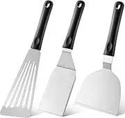 Stainless Steel Metal Spatula Set of 3, Small Metal Spatula for Cast Iron Skillet - Burger Spatula Fish Spatula Turner Griddle Spatula Stainless Steel Spatula Set - for Grill,Pancake,Fish,Burger,Egg
