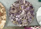 Amethyst Stone Side Table Top & Patio End Table Top, Handmade Home decor Top