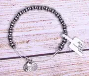 NEW NWT Alex and Ani Nile BEADED Silver Bracelet