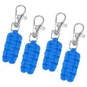 4pcs Paracord Zipper Pulls, Paracord Lanyard Keychain for Backpacks, Blue