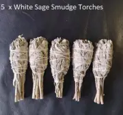 White Sage Smudge Sticks 5 x 4" Torches Bundle Free Post