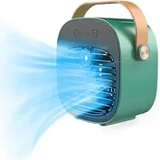 Portable Air Conditioner, 6000mAh Rechargeable Personal Air Conditioner, USB Mini Air Conditioner, 3 Speed Quiet Air Cooler for Bedroom, Office, Room, Car, Travel & Indoor & Outdoor Activities.（Green）