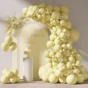 87pcs Pastel Yellow Balloons Different Sizes 18 12 10 5 Inches for Garland Arch, Premium Yellow Latex Balloons for Birthday Party Wedding Baby Shower Bridal Shower Decorations