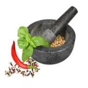 Navaris Mortar and Pestle Set - Large Natural Stone Granite Pestle and Mortar...