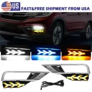 LED DRL Front Bumper Fog Light Turn Lamp 3-Color For Honda CRV CR-V 2015-2016 US (for: Honda)