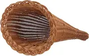 Horn Shape Woven Storage Basket Decorative Snack Holder Multi Purpose Food Storage for Fruits Desserts and Home Organization