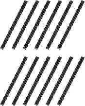 uxcell 12Pcs Fully All Threaded Rod, 1/4" Thread 20 Pitch 3" Length Carbon Steel Long Threaded Screw Threads Black Zinc Fully Studding Rod Bar for Furniture Garden Mounting Assembly