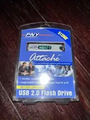 PNY P-FD512U20-RF E-Commerce 512MB Attaché 2.0 Flash Drive USB Cable Included