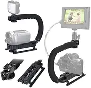 STOBOK C-Type U-Type Camera Stabilizer Handheld Video Hand Grip for and Travel Filmmaking