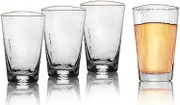 Drinking Water Glass Cup, Highball Tumbler, Glass with Gold Rim