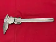 Helios Dial Caliper with Fine Adjustment, White Face, with Nibs, 6" - VINTAGE