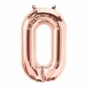 Small Rose Gold Letter O Foil Balloon Pk 1 (Air Inflation Only)
