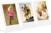 3 Packs 3inches L-Shape Acrylic Photo Frame Transparent Mini Stand Compatible with Fujifilm Instax Mini 8 8+ 70 7s 90 25 26 50s 9 SP-1 SP-2 Film