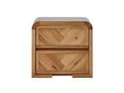 Eva Bedside Table 2 Drawer - Natural