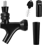 MRbrew Black Beer Faucet, Stainless Steel Core Commercial Kegerator Draft Beer Faucet for Dispenser with Beer Tap Handle & Tap Plug, No Leaks Beer Keg Tap fit Home Bar Homebrew Beer Tower