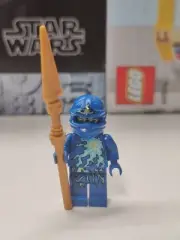 Ninjago NRG Jay with Golden Spear Custom Lego Minifigure Blue Lightning Ninja