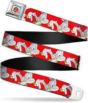'Buckle-Down Men's Seatbelt Belt Bugs Bunny Kids, Hip hop Pose red, 1.0'' Wide-20-36 Inches'