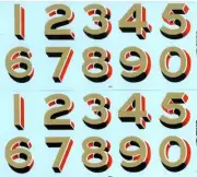 3.1/2" GNR & LNER numbers 3/4” high (unit = Pair)