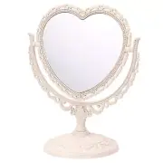 Table Desk Mirror Makeup Heart- Shaped Cosmetic Mirror Desk Vanity Mirror Stand