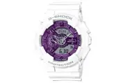 Casio G-Shock GA-110 GA-110WS-7A Winter Seasonal Collection Men's Watch (White & Purple) (2Y Replacement Warranty) GA110WS-7A