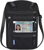 [TogtherKings] Neck Pouch Chest Bag Men and Women, Neck Pouch, Neck Pouch Men and Women, Passport Bag with RFID Protection, Travel Wallet with Adjustable Neck Strap, Passport, Cash, Cards, Keys, black, 23 * 15cm