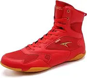 [ASHION] Men Wrestling Shoes Boxing Shoes High Top Fitness Sneakers Zero Drop Sole