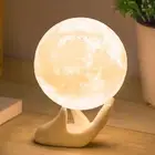 Mydethun 3D Moon Lamp with Ceramic Base Gift for Lover LED Night Light Mood L...