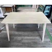 在飛比找蝦皮購物優惠-吉田二手傢俱❤全新4尺全實木水洗白餐桌 商業桌 咖啡桌 書桌