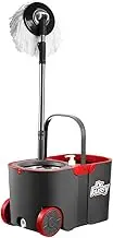 Dr Fussy Spin Mop Bucket Set with Wheels and 360 Degree Spin Rotating Mop 4 Microfibre Mop Heads Floor Cleaning