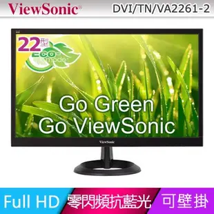 ViewSonic  VA2261-2 LED 22吋寬螢幕優派  電腦螢幕