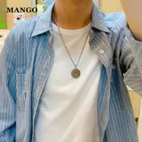 在飛比找蝦皮商城優惠-『Mango』旋轉笑臉項鍊 鈦鋼轉動表情嘻哈反轉心情藝文男女