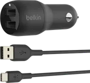 Belkin Dual 24W USB Car Charger with USB-C Cable