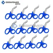 12 Pairs Trauma Shears Bandage Scissors 7 1/4" Blue
