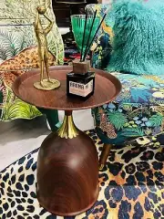 22″X16″ Wine Cup Shape Walnut Wood Nordic Style Light Luxury Extreme