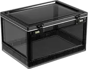 Tablet Lock Box, Storage Box with Password, Secure Compact Medicine Lock Box, Cosmetics Organizer, Stackable High Capacity Clear Lockable Transparent Box, for Fridge Food Snacks Phone Jail Home Safety